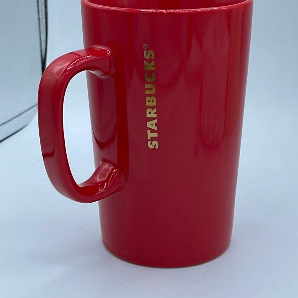 Starbucks 2017 16 ounce bright red and gold cup